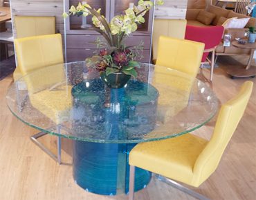 Glassisimo Contemporary Glass Dining Room Table