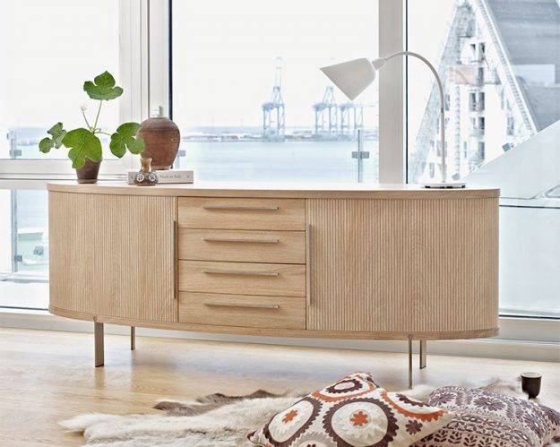 Naver Oval Contemporary Wood Sideboard