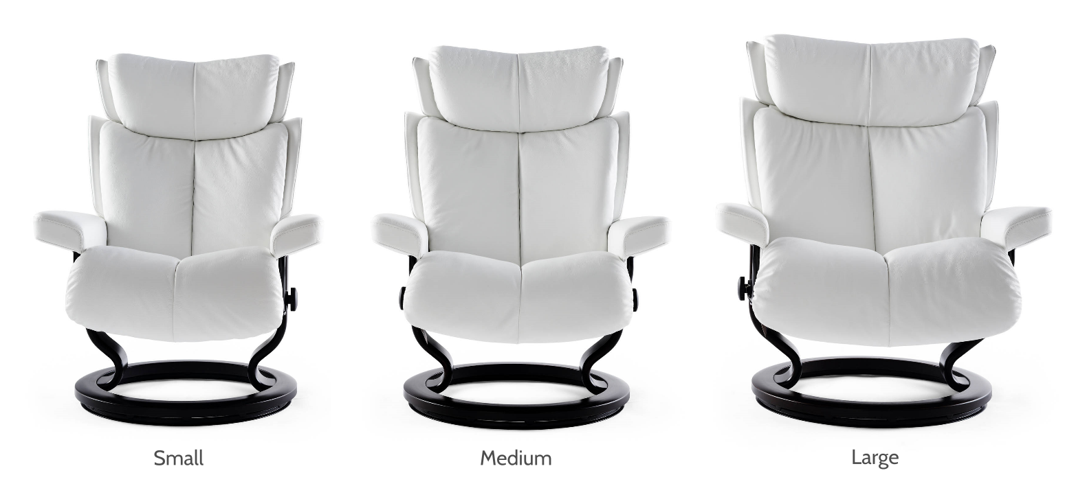 Stressless Recliner Size Options: Small Medium Large