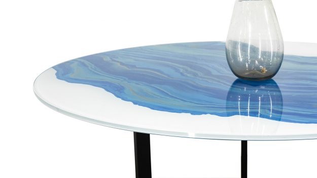 Glassisimo Sapphire River Round Table