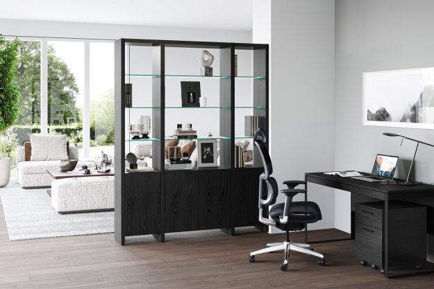 linea shelf charcoal room divider and office